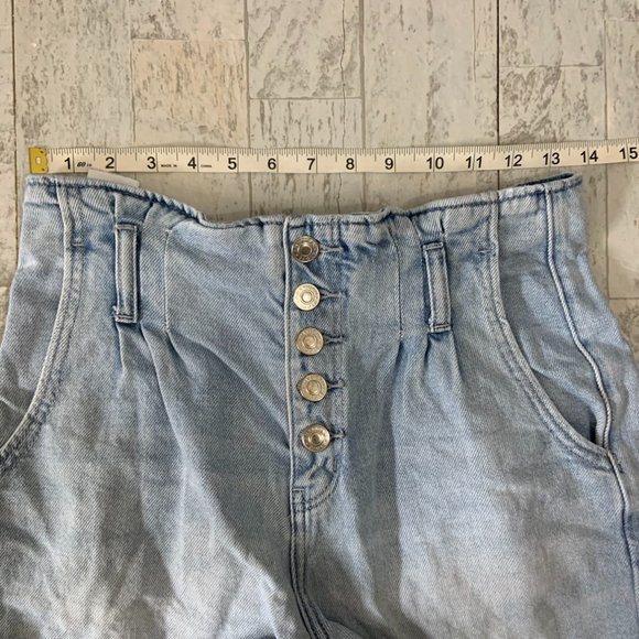 American Eagle Mom Jean Shorts 0 Button Fly - Picture 4 of 7